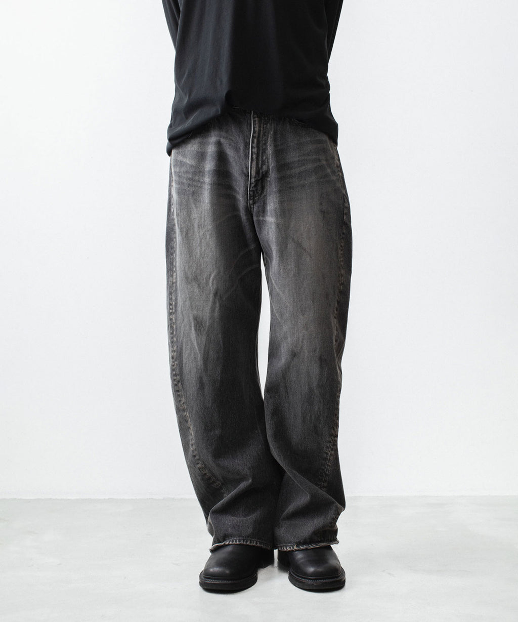 立体裁断 ジーンズ デニム アタッチメント Attachment ストレート ATTACHMENT /アタッチメント】13OZ DENIM 3D JEANS - BLACK | 公式通販