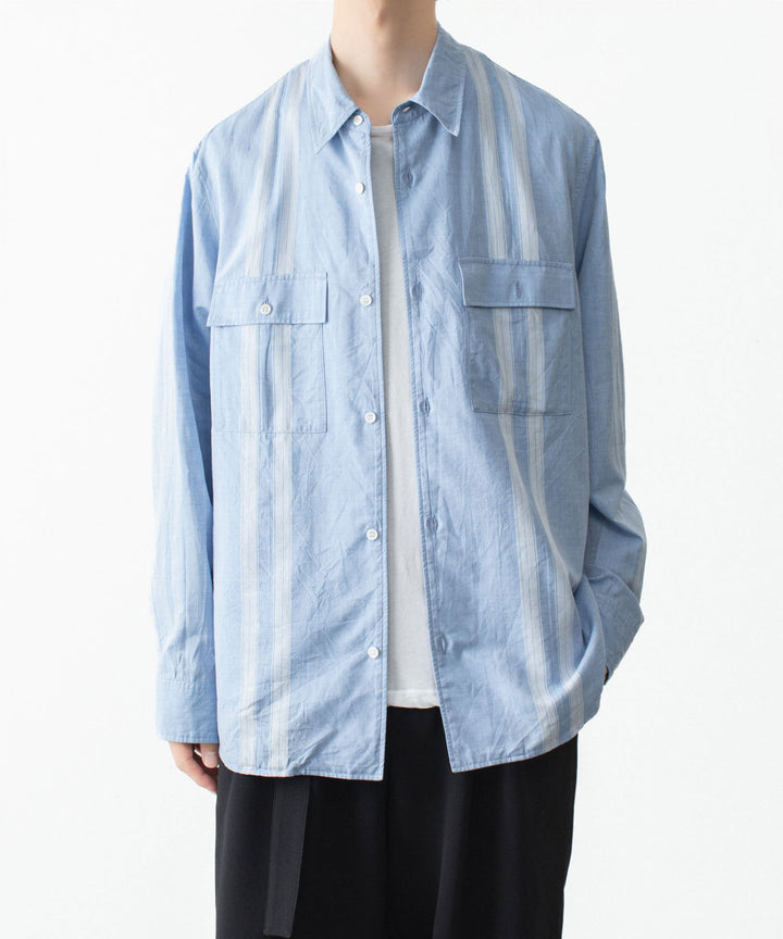ATTACHMENT アタッチメントのCO/TEN JACQUARD LAWN PATCH POCKET L/S SHIRT - S.BLUEの公式通販サイトsession福岡セレクトショップ