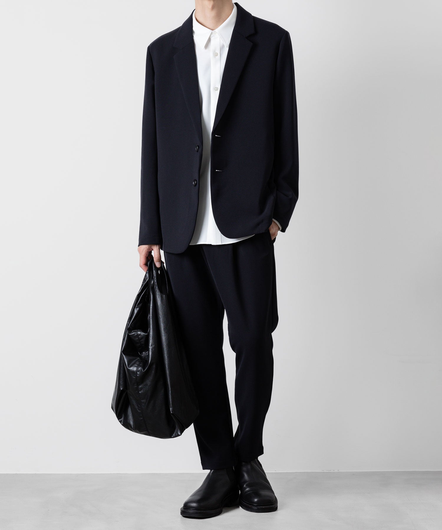 ATTACHMENT アタッチメントのPE STRETCH DOUBLE CLOTH REGULAR FIT EASY TROUSERS - NAVY 公式通販サイトsession福岡セレクトショップ