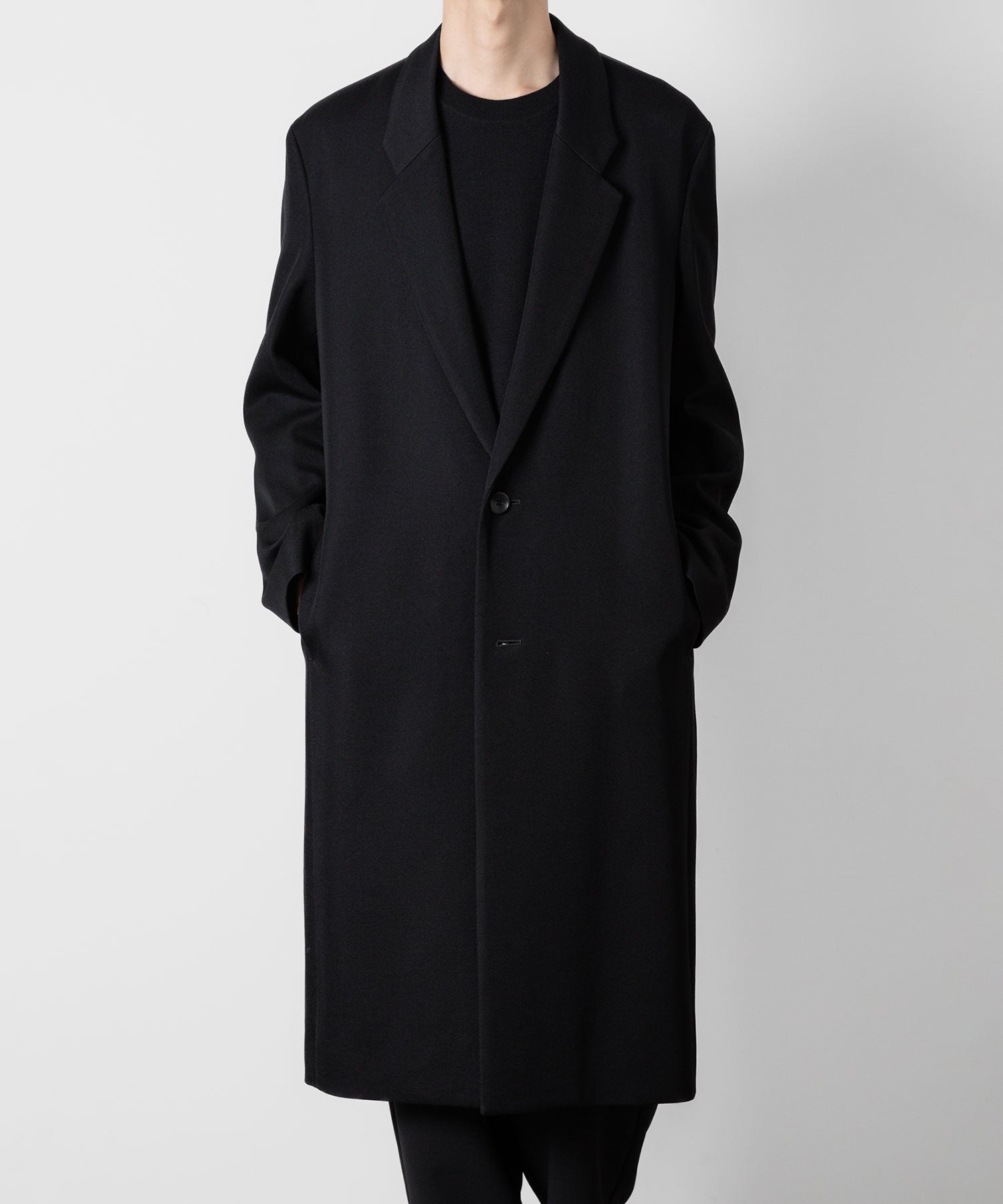 ATTACHMENT アタッチメントの2/48 WO KERSEY OVERSIZED CHESTER COAT - BLACK 公式通販サイトsession福岡セレクトショップ