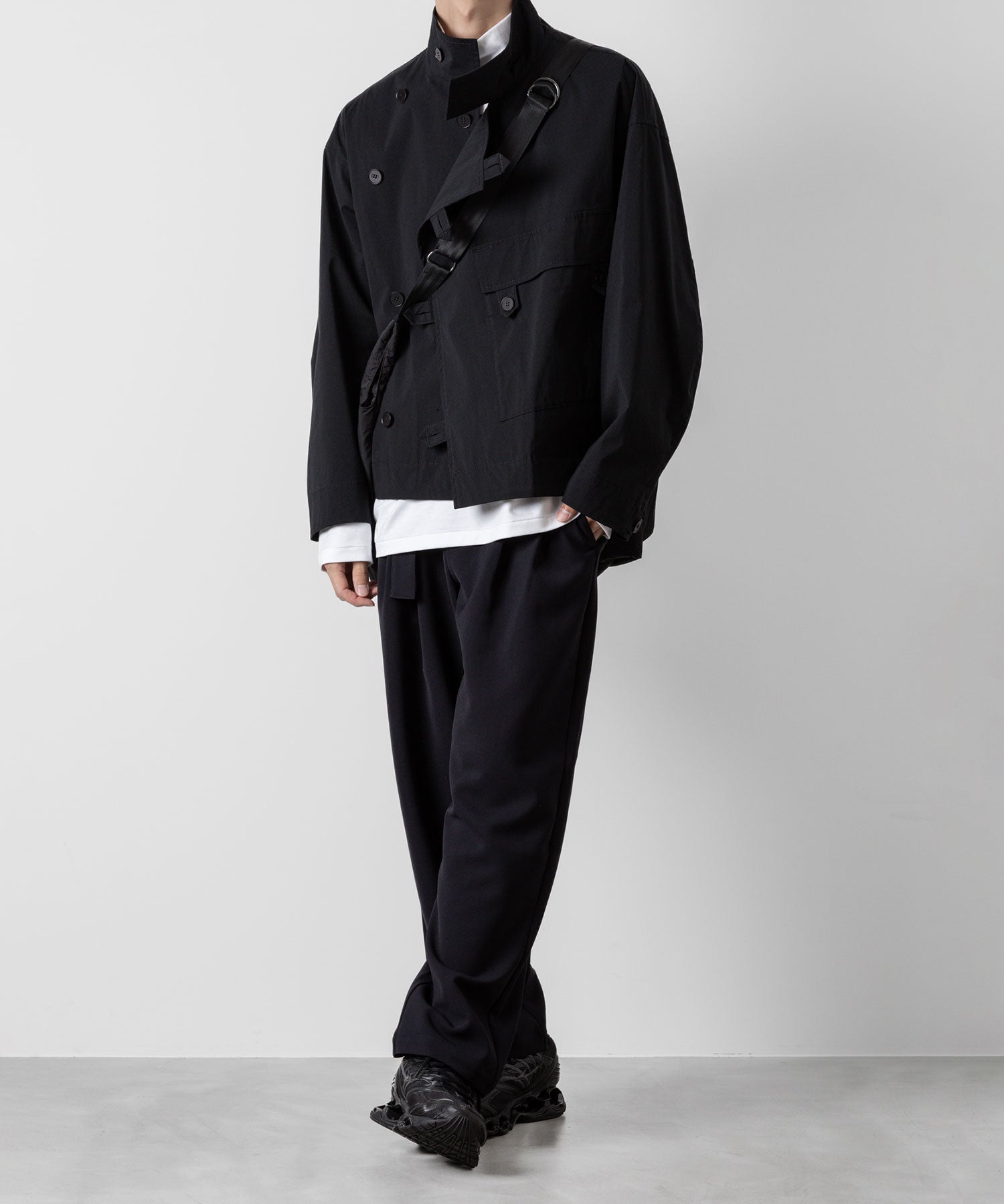 ATTACHMENT アタッチメントのCOTTON DOUBLE FACE SLIM FIT HIGHNECK L/S TEE - WHITE 公式通販サイトsession福岡セレクトショップ