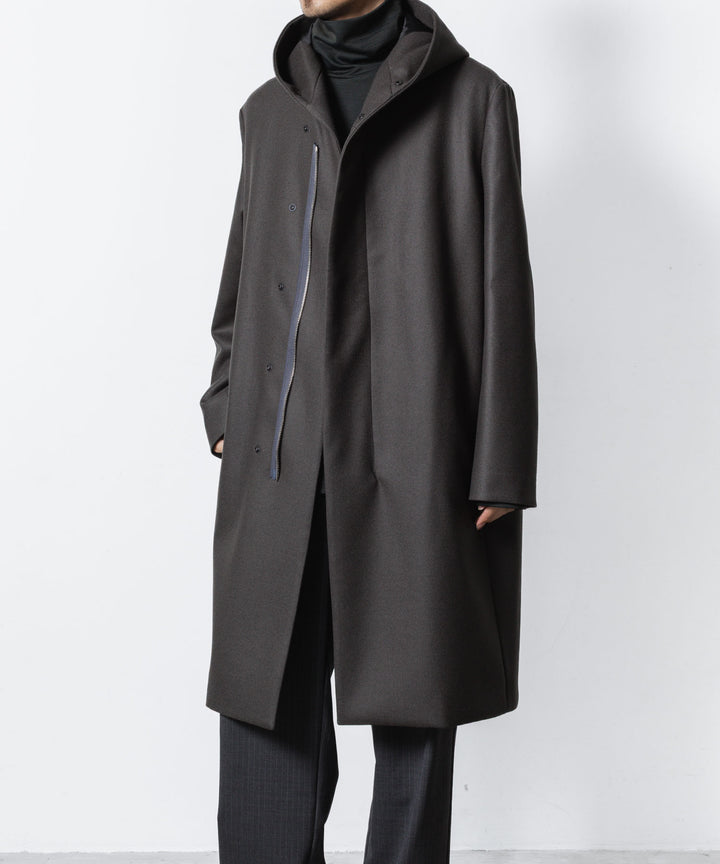ATTACHMENT / EXCLUSIVE ITEMアタッチメントの2/90 SUPER120S MALTON ZIPUP HOODED COAT - D.GRAYの公式通販サイトsession福岡セレクトショップ