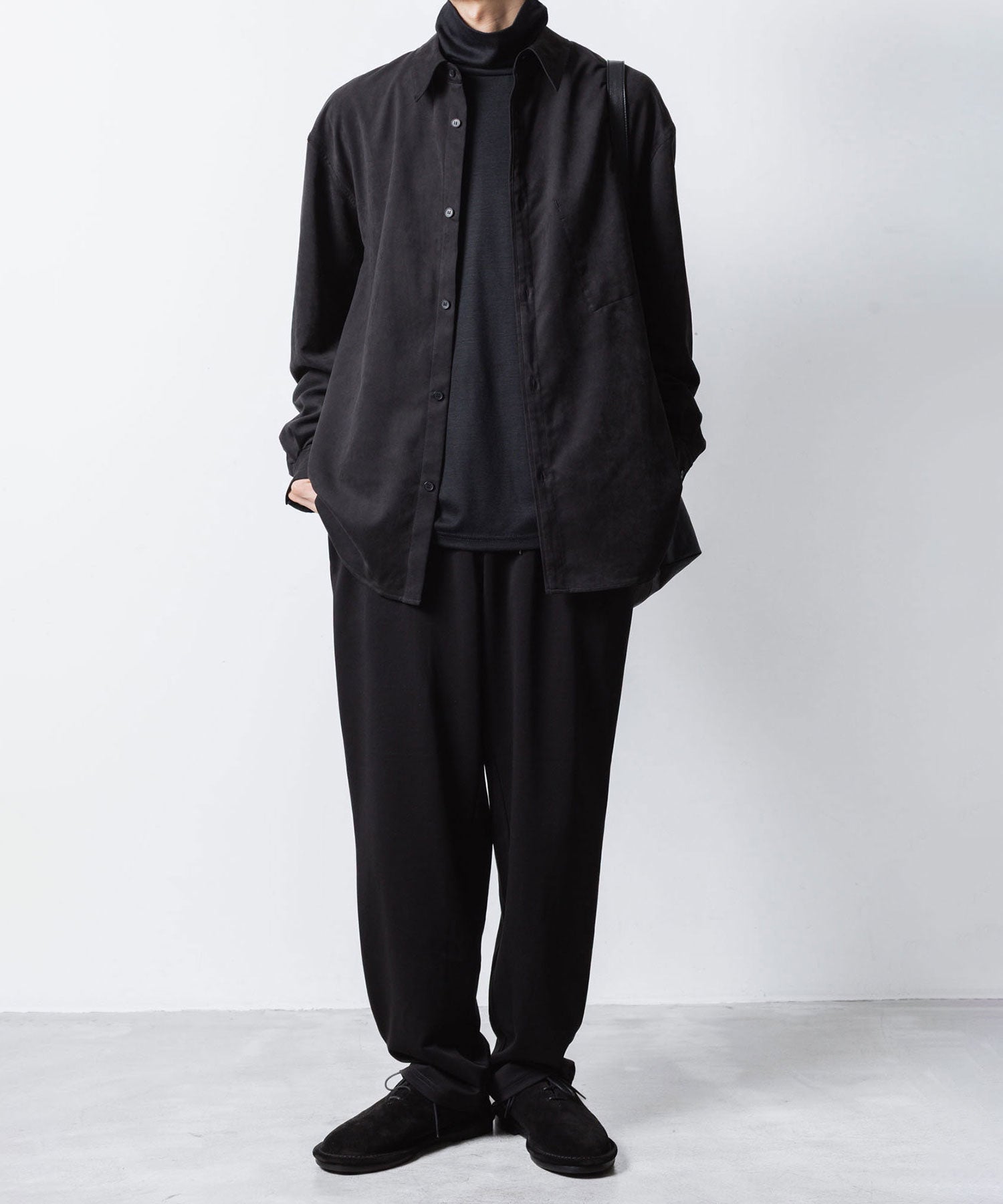 ATTACHMENT アタッチメントのCOTTON DOUBLE FACE LOUNGE TROUSERS - BLACKの公式通販サイトsession福岡セレクトショップ