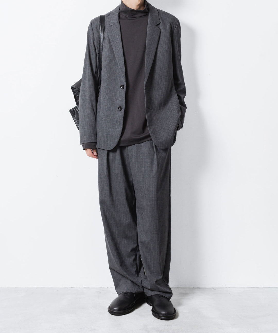 ATTACHMENT アタッチメントのCOTTON DOUBLE FACE SLIM FIT HIGHNECK L/S TEE - D.GRAYの公式通販サイトsession福岡セレクトショップ