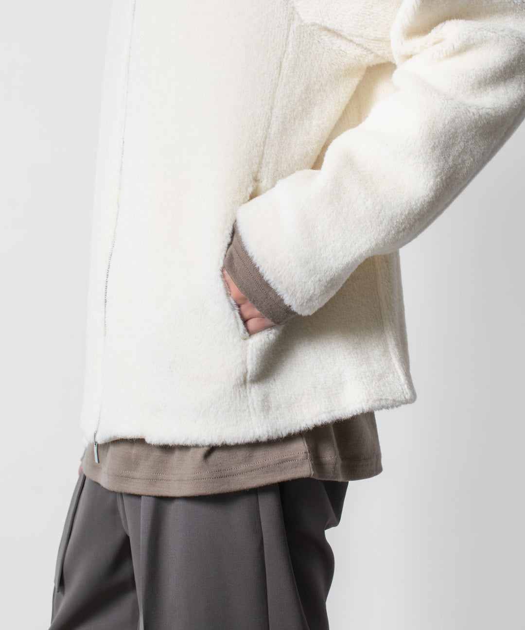 ATTACHMENT アタッチメントのWO/ALPACA BOA ZIP UP BLOUSON - OFF WHITEの公式通販サイトsession福岡セレクトショップ