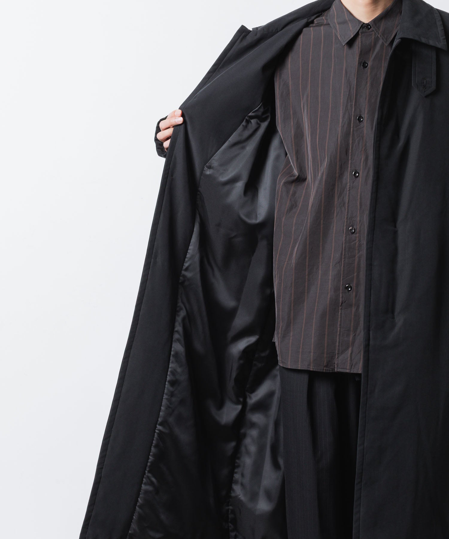 VEIN ヴェインのFIBRIL POPLIN PADDING BALMACAAN COAT - BLACKの公式通販サイトsession福岡セレクトショップ
