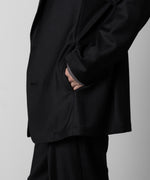 画像をギャラリービューアに読み込む, ATTACHMENT アタッチメントのWASHABLE WO/PE STRETCH SAXONY OVERSIZED LIGHT JACKET - BLACK 公式通販サイトsession福岡セレクトショップ
