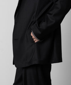 ATTACHMENT アタッチメントのWASHABLE WO/PE STRETCH SAXONY OVERSIZED LIGHT JACKET - BLACK 公式通販サイトsession福岡セレクトショップ