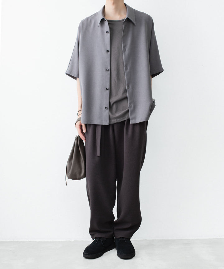 ATTACHMENT アタッチメントのPE STRETCH DOUBLE CLOTH BELTED WIDE TAPERED TROUSERS - D.BROWNの公式通販サイトsession福岡セレクトショップ