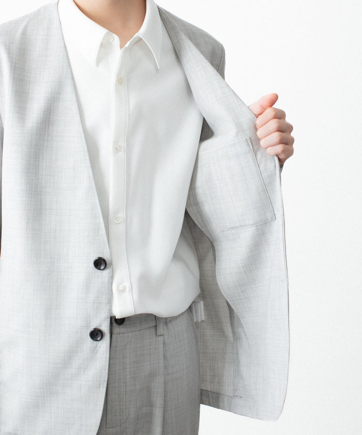 ATTACHMENT アタッチメントのWO/TA STRETCH TRO COLLARLESS JKT - X.GRAYの公式通販サイトsession福岡セレクトショップ