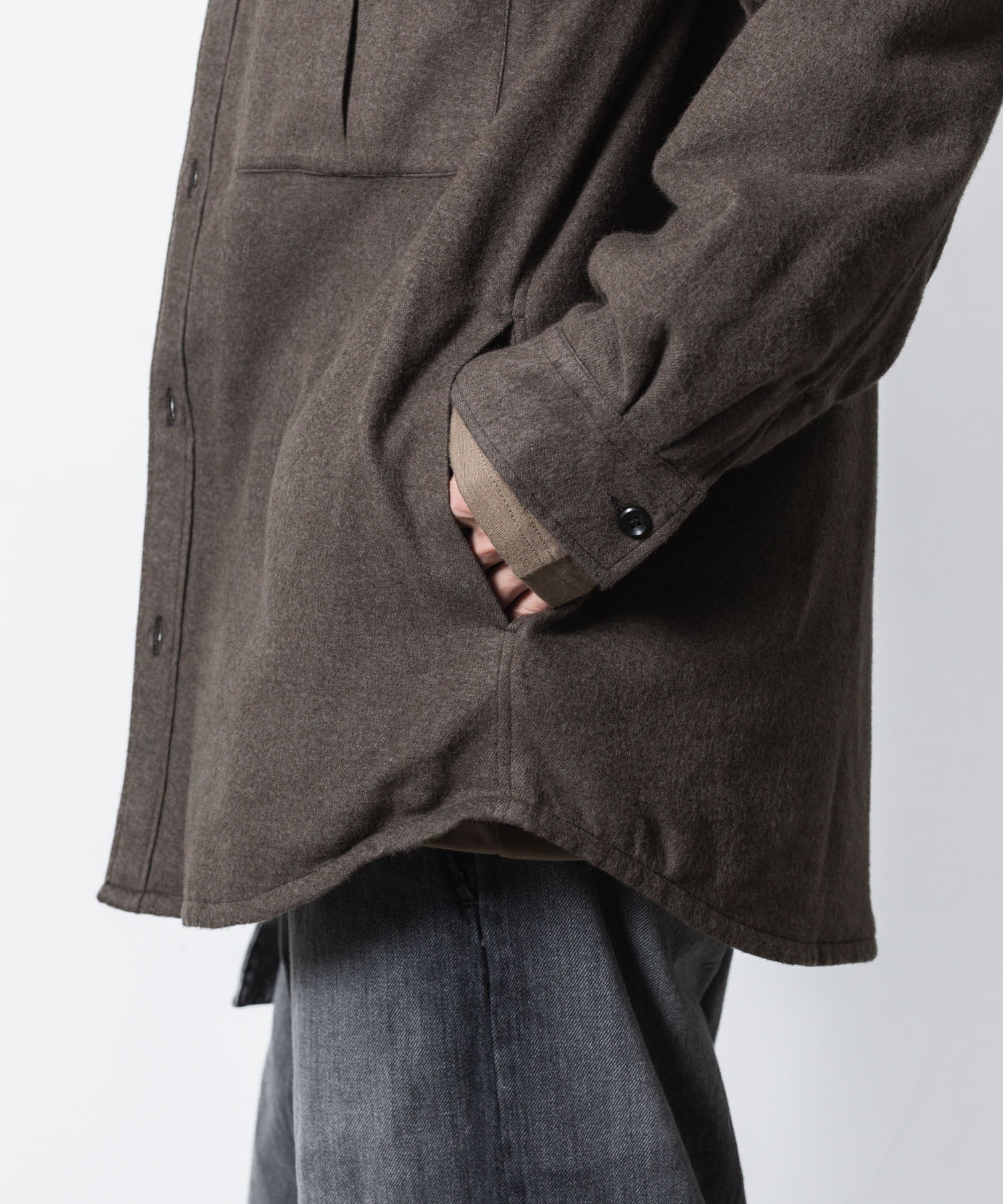 ATTACHMENT アタッチメントのRY/CO/SI FLANNEL PADDING L/S SHIRT - D.GRAYの公式通販サイトsession福岡セレクトショップ