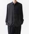 【 ATTACHMENT 】CU/PE FIBRIL SATIN L/S SHIRT - BLACK