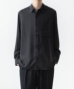 画像をギャラリービューアに読み込む, ATTACHMENT アタッチメントのCU/PE FIBRIL SATIN L/S SHIRT - BLACKの公式通販サイトsession福岡セレクトショップ
