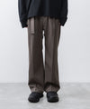 【 ATTACHMENT / EXCLUSIVE ITEM 】WO/PE STRECH GABARDINE BELTED TROUSERS - D.GRAY