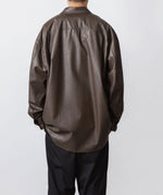 画像をギャラリービューアに読み込む, VEIN-ヴェイン SYNTHETIC LEATHER L/S SHIRTのBROWN 公式通販サイトsession福岡セレクトショップ
