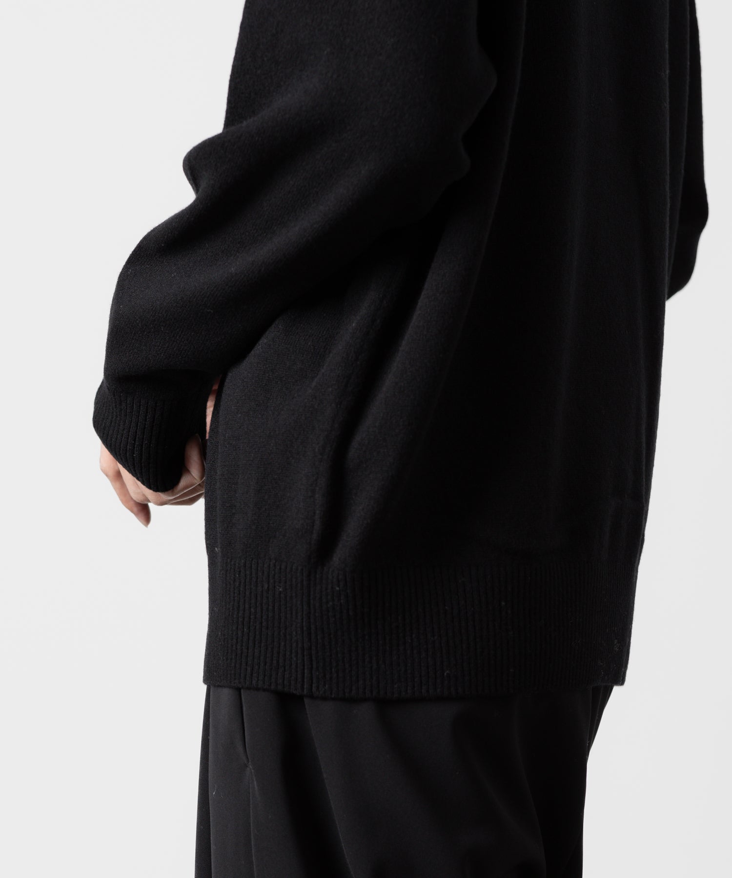 ATTACHMENT アタッチメントのBRITISH WO KNIT POLO  PULLOVER L/S - BLACK 公式通販サイトsession福岡セレクトショップ