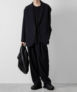 ATTACHMENT アタッチメントのPE STRETCH DOUBLE CLOTH BELTED TAPERED FIT TROUSERS - NAVY 公式通販サイトsession福岡セレクトショップ