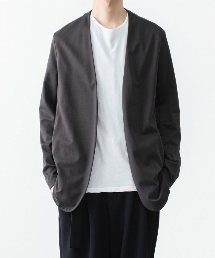 ATTACHMENT アタッチメントのCOTTON DOUBLE FACE COLLARLESS CARDIGAN - D.GRAYの公式通販サイトsession福岡セレクトショップ