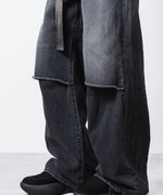 画像をギャラリービューアに読み込む, VEIN ヴェインの11OZ DENIM CUT OFF BAGGY TROUSERS - BLACKの公式通販サイトsession福岡セレクトショップ
