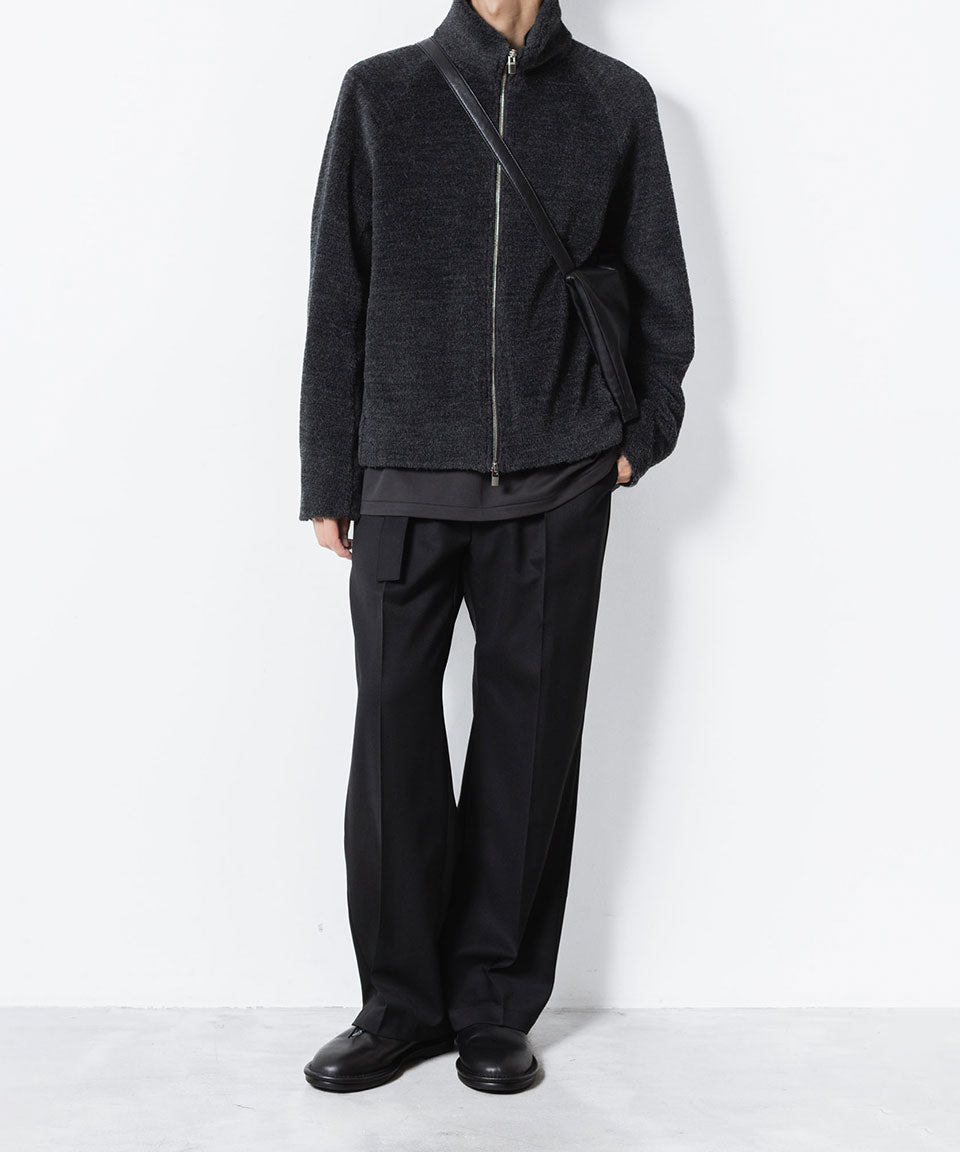 ATTACHMENT / EXCLUSIVE ITEMアタッチメントのWO/PE STRECH GABARDINE BELTED TROUSERS - BLACKの公式通販サイトsession福岡セレクトショップ