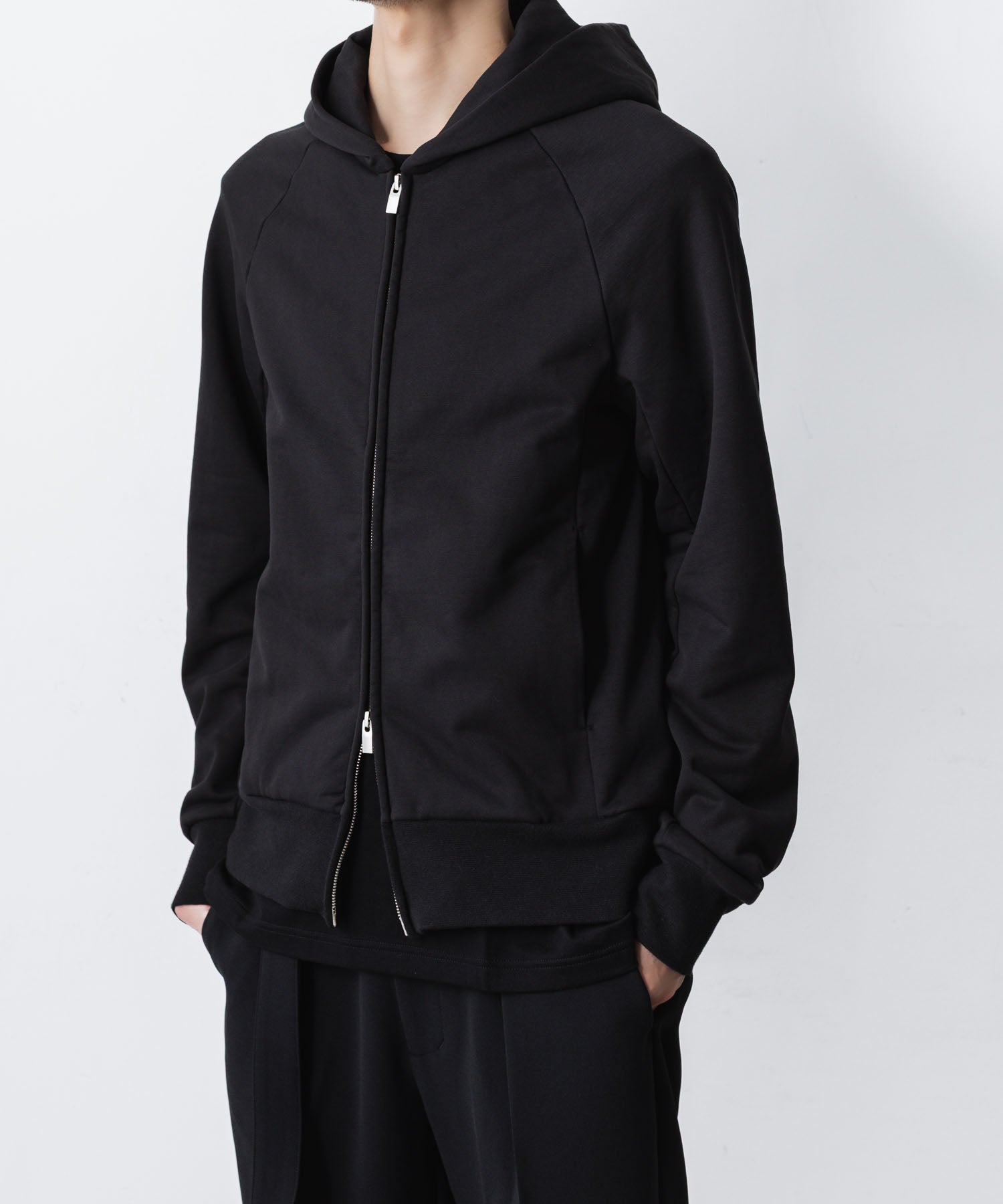 ATTACHMENT / EXCLUSIVE ITEMアタッチメントのCO STRECH TERRY ZIP UP HOODIE - BLACKの公式通販サイトsession福岡セレクトショップ