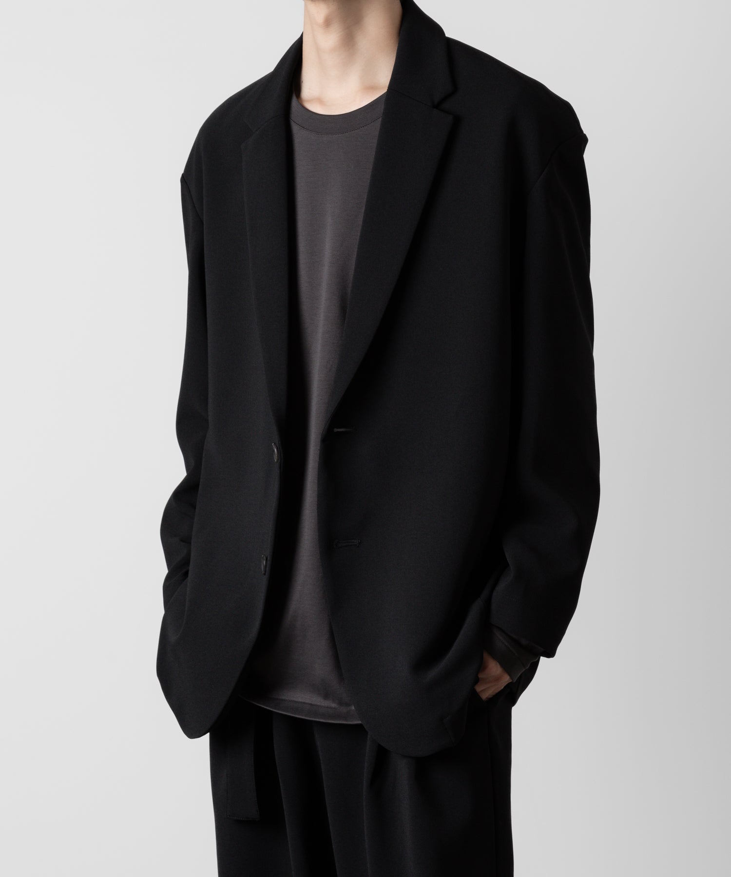 ATTACHMENT アタッチメントのPE STRETCH DOUBLE CLOTH OVERSIZED 2B JACKET - BLACK 公式通販サイトsession福岡セレクトショップ