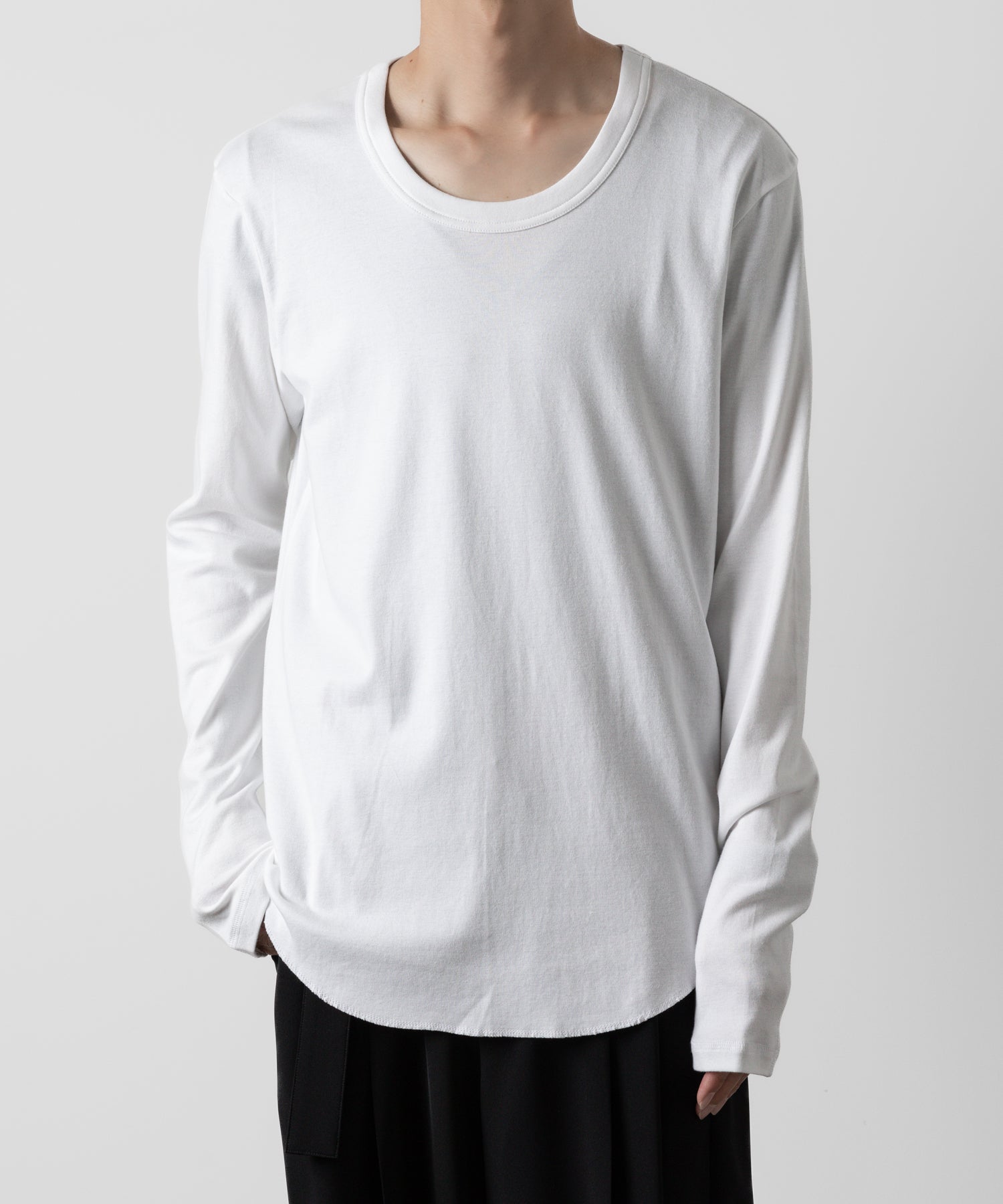 【ATTACHMENT】ATTACHMENT アタッチメントのSVIN CO RIB O-NECK L/S TEE - WHITE 公式通販サイトsession福岡セレクトショップ