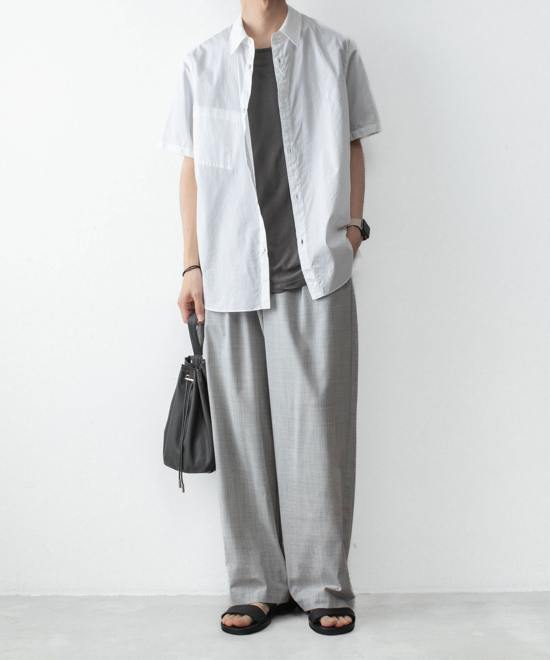 ATTACHMENT アタッチメントのWO/TA STRETCH TRO 1TUCK WIDE TROUSERS - X.GRAYの公式通販サイトsession福岡セレクトショップ