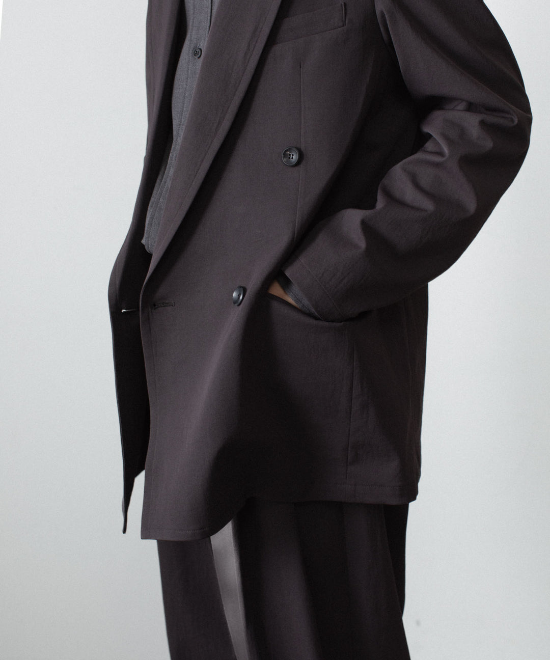 ATTACHMENT アタッチメントのPE/CO/LI DRY TWILL DOUBLE-BREASTED JKT - BLACKの公式通販サイトsession福岡セレクトショップ