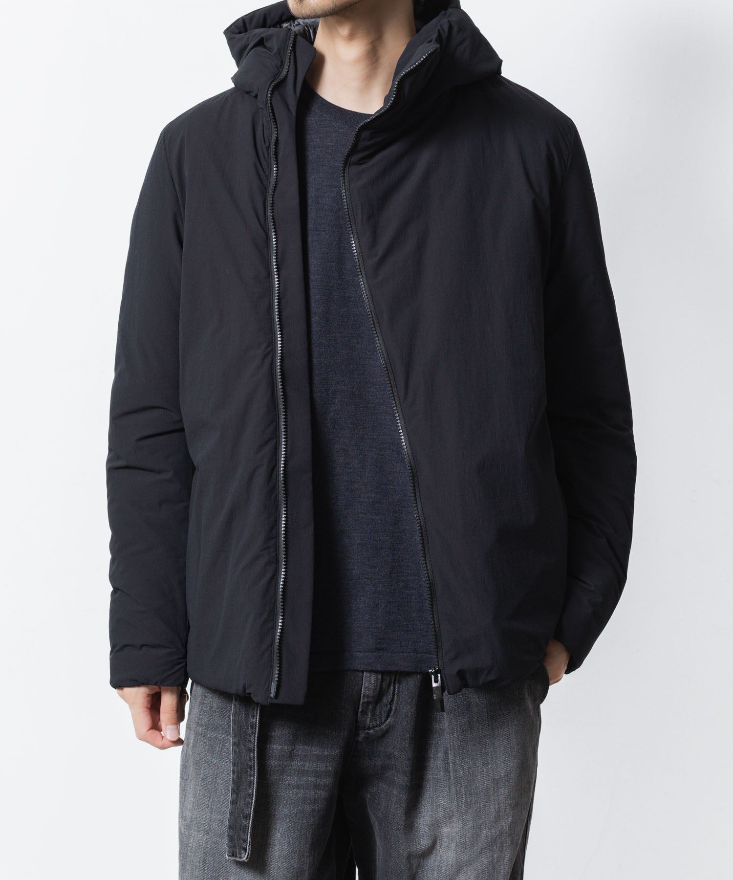 ATTACHMENT / EXCLUSIVE ITEMアタッチメントのNY 2WAY STRECH ROUND ZIP HOODED JACKET - BLACKの公式通販サイトsession福岡セレクトショップ