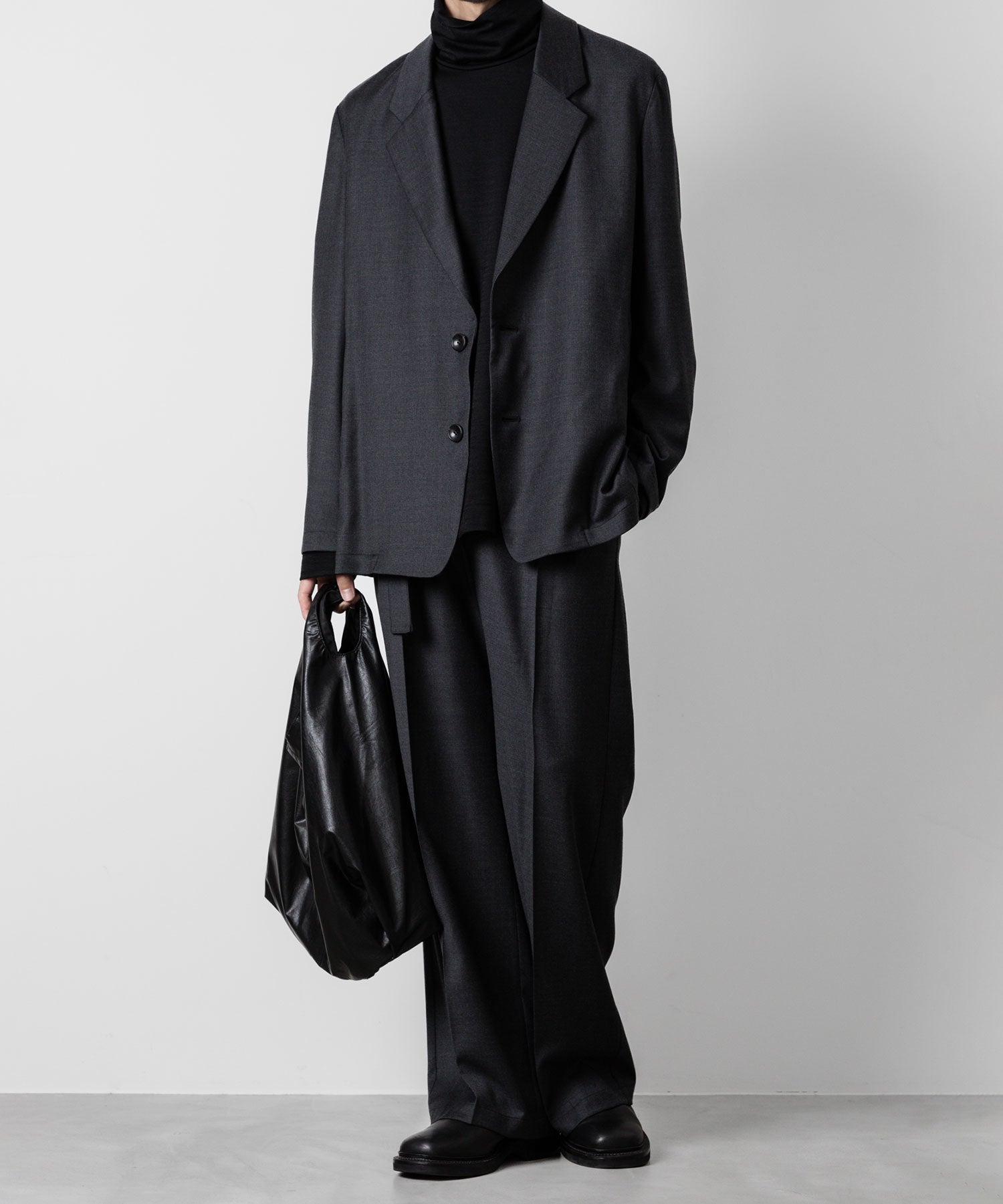 ATTACHMENT アタッチメントのWASHABLE WO/PE STRETCH SAXONY OVERSIZED LIGHT JACKET - D.GRAY 公式通販サイトsession福岡セレクトショップ