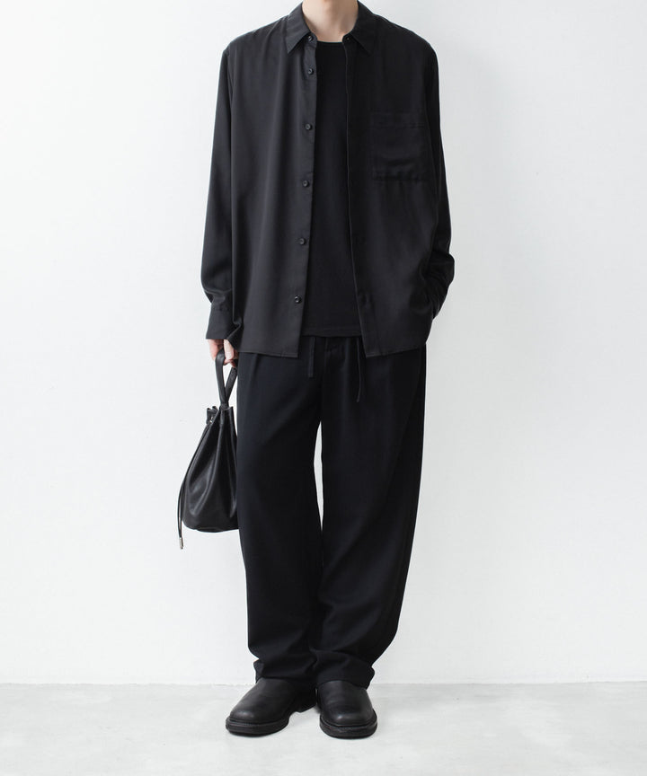 ATTACHMENT アタッチメントのCU/PE FIBRIL SATIN L/S SHIRT - BLACKの公式通販サイトsession福岡セレクトショップ