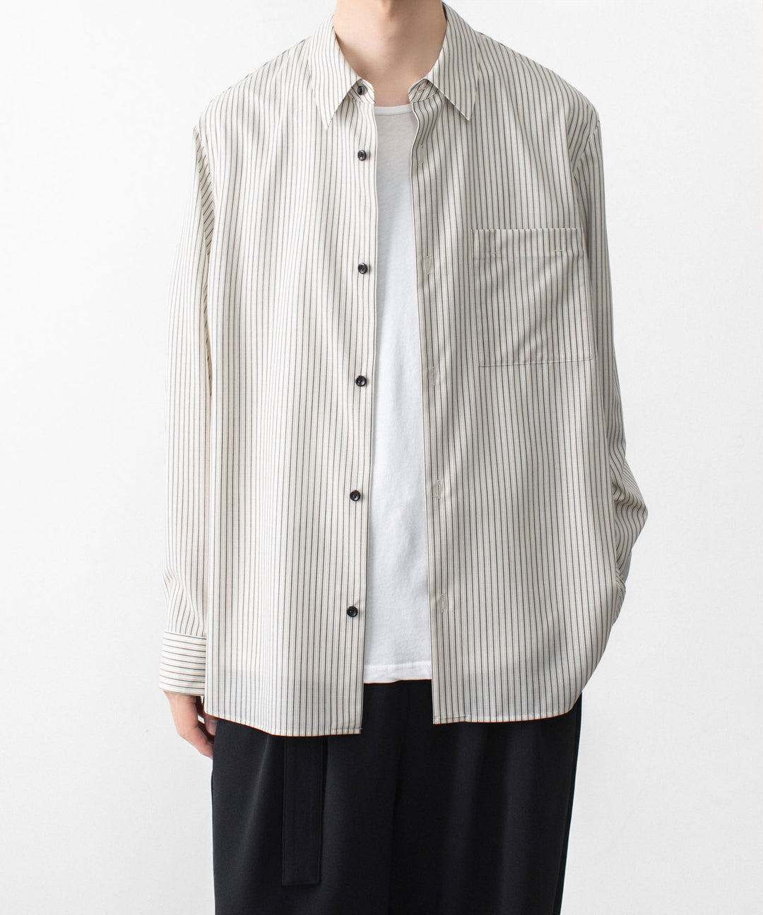ATTACHMENT アタッチメントのWO/PE STRIPE L/S SHIRT - S.GRAYの公式通販サイトsession福岡セレクトショップ