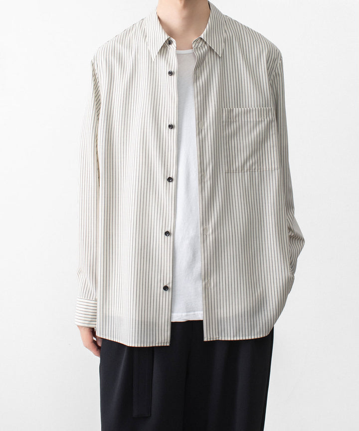 ATTACHMENT アタッチメントのWO/PE STRIPE L/S SHIRT - S.GRAYの公式通販サイトsession福岡セレクトショップ