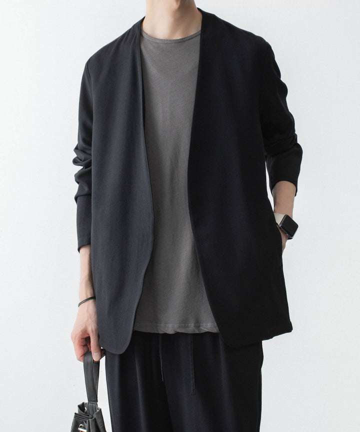ATTACHMENT アタッチメントの2/90 WO TWIST TWILL COLLARLESS JKT - BLACKの公式通販サイトsession福岡セレクトショップ