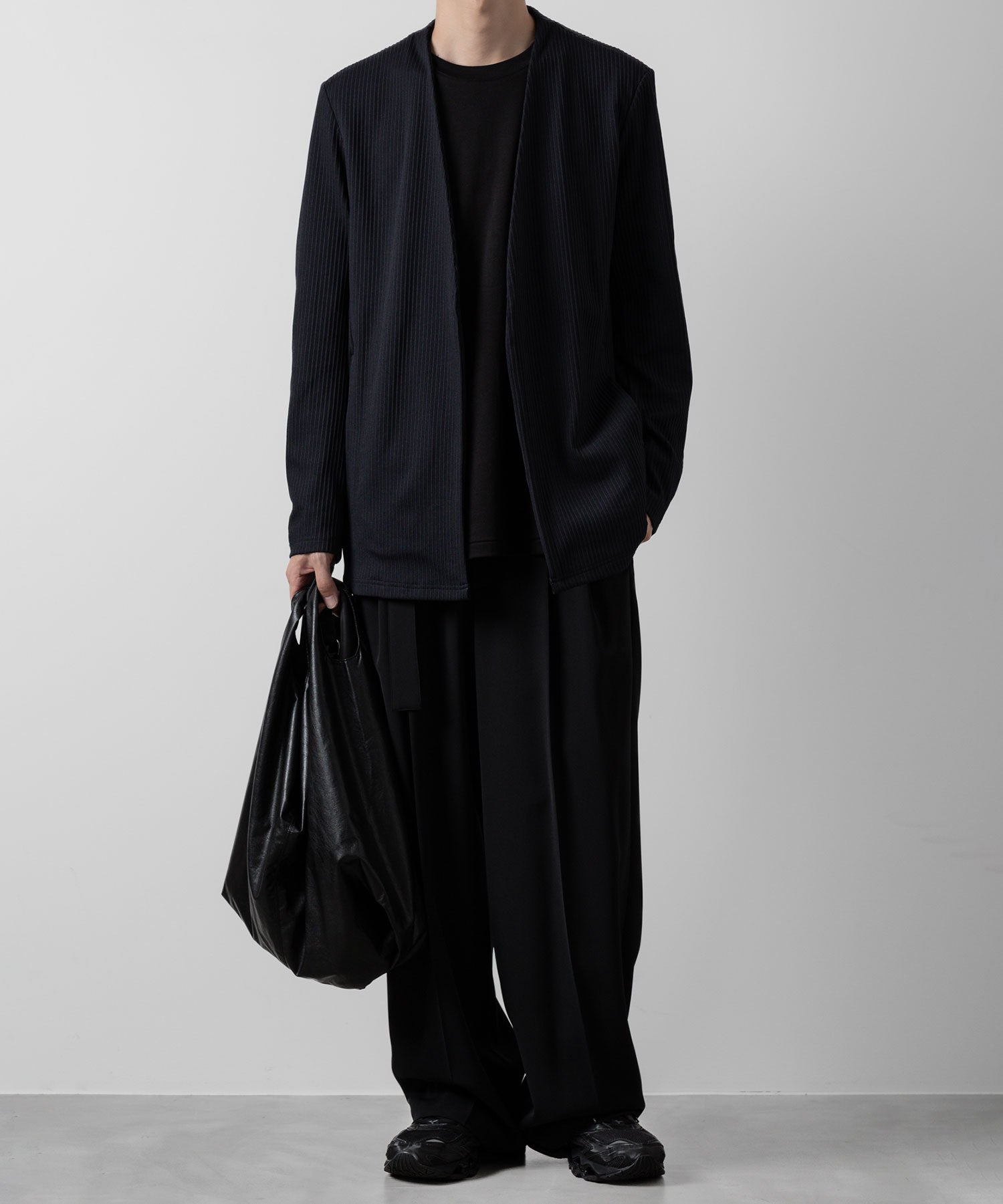 ATTACHMENT アタッチメントのPE STRETCH RIB COLLARLESS CARDIGAN - D.NAVY 公式通販サイトsession福岡セレクトショップ