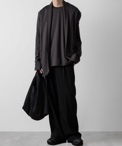 ATTACHMENT アタッチメントのPE STRETCH TWILL BELTED WIDE FIT TROUSERS - BLACKの公式通販サイトsession福岡セレクトショップ