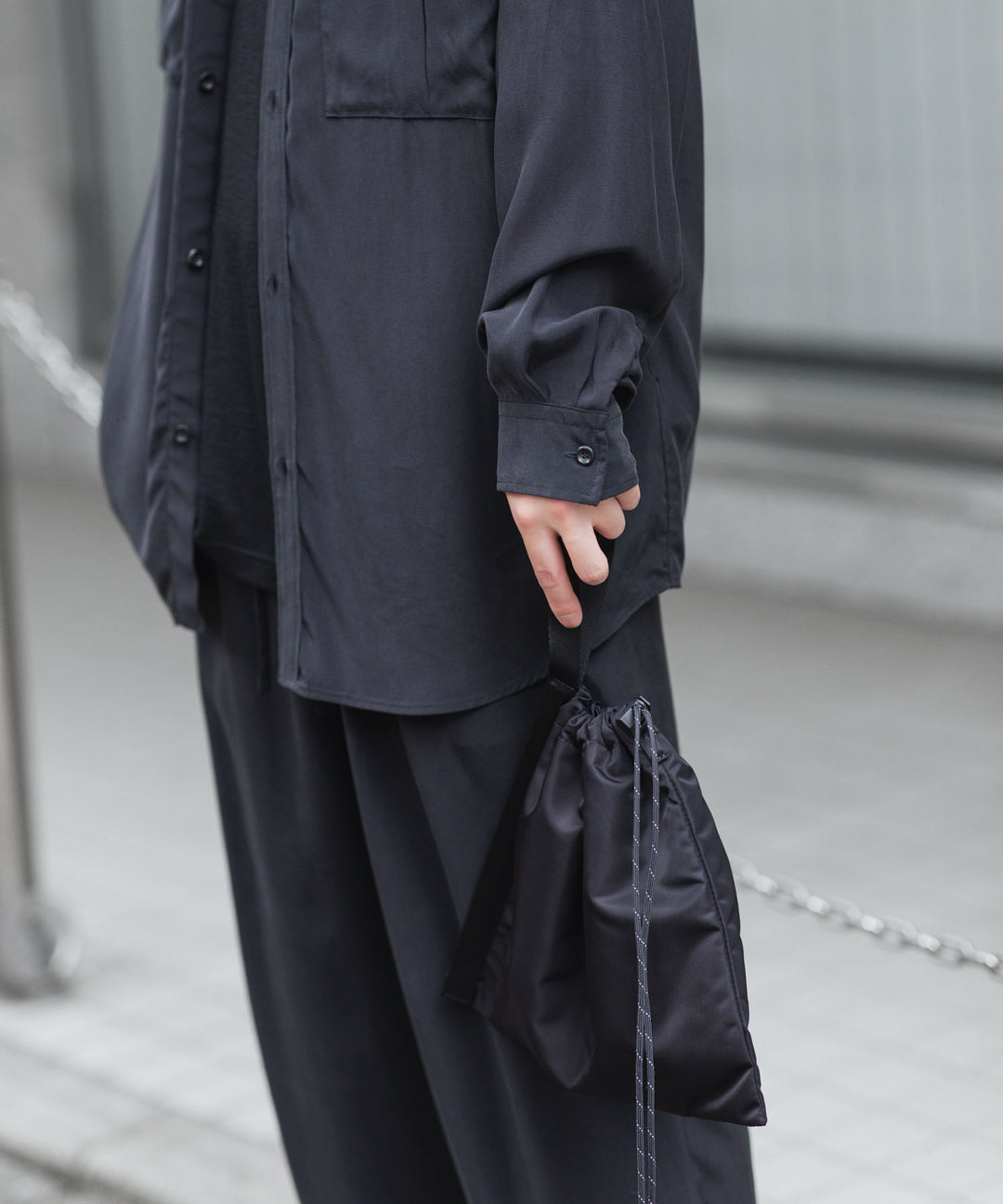 ATTACHMENT アタッチメントのCU/RY FIBRIL TAFFETA PATCH POCKET L/S SHIRT - BLACKの公式通販サイトsession福岡セレクトショップ