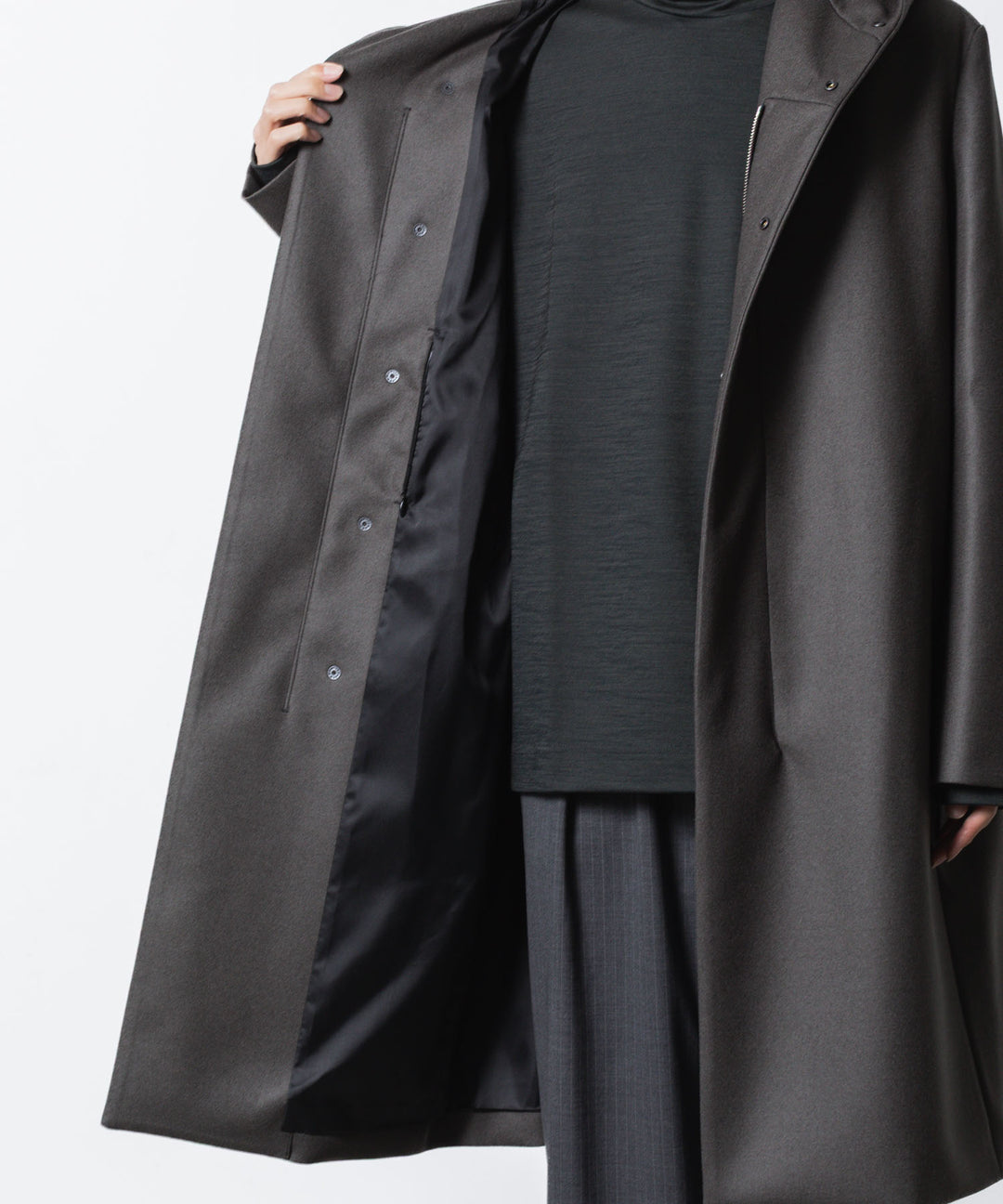 ATTACHMENT / EXCLUSIVE ITEMアタッチメントの2/90 SUPER120S MALTON ZIPUP HOODED COAT - D.GRAYの公式通販サイトsession福岡セレクトショップ