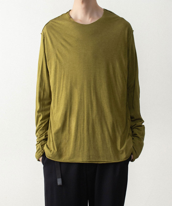 ATTACHMENT アタッチメントのCO/CU JERSEY SLIM FIT LAYERED L/S TEE - D.YELLOWの公式通販サイトsession福岡セレクトショップ