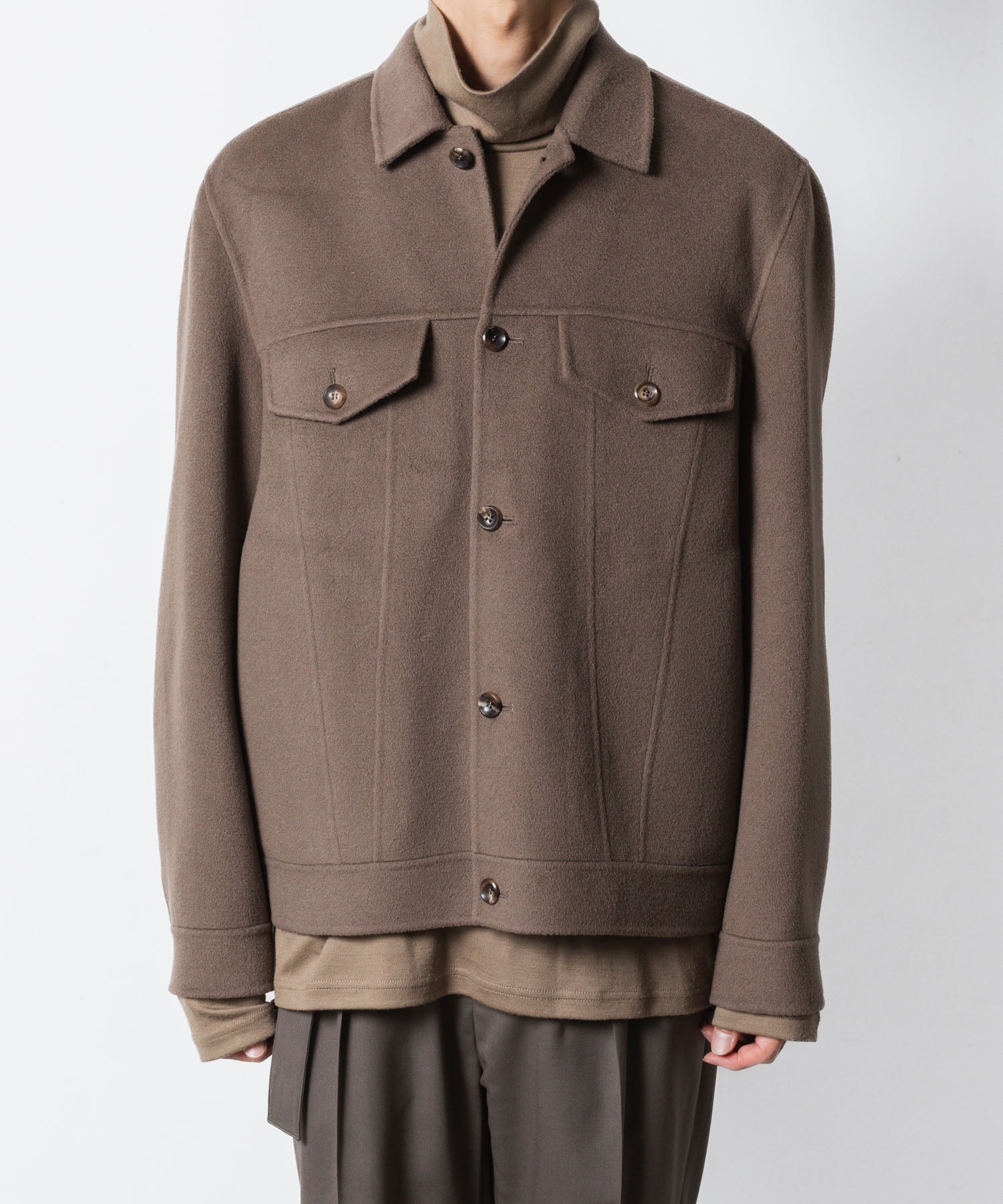 ATTACHMENT アタッチメントのWO/CA DOUBLE FACE BEAVER TRACKER JACKET - KHAKI GRAYの公式通販サイトsession福岡セレクトショップ