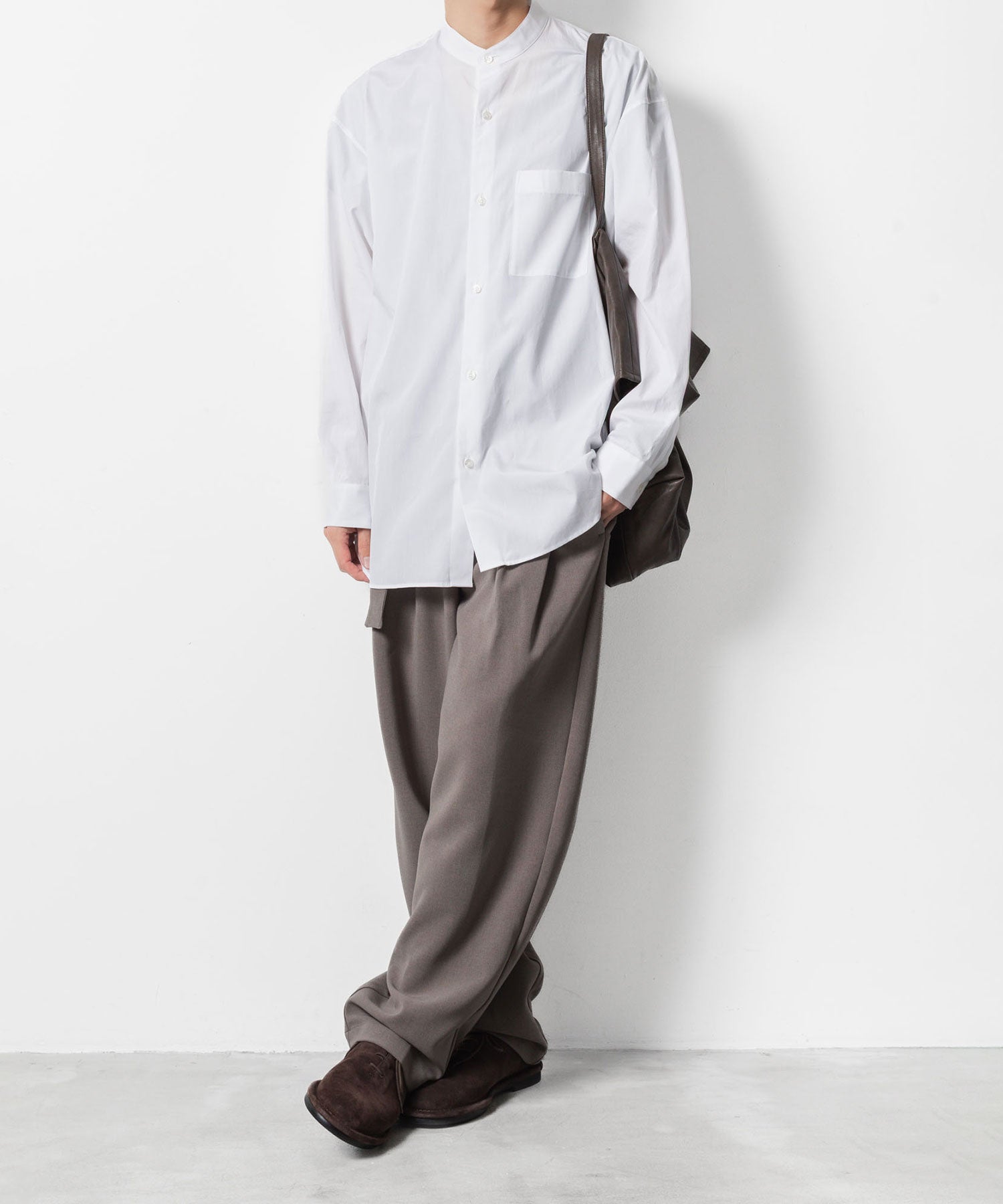 ATTACHMENT アタッチメントの140/2 GIZA BROAD BANDCOLLAR L/S SHIRT - WHITEの公式通販サイトsession福岡セレクトショップ