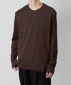 【ATTACHMENT】ATTACHMENT アタッチメントの80/2 PIMA CO JERSEY SLIM FIT LAYERED L/S TEE - BROWN 公式通販サイトsession福岡セレクトショップ