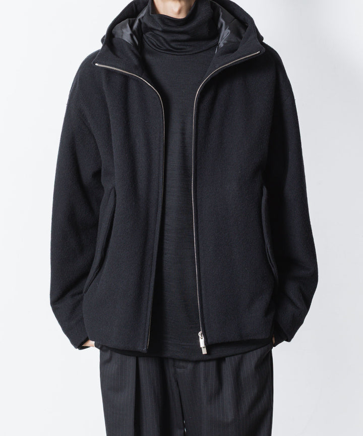 ATTACHMENT アタッチメントのWOOL SHAGGY PADDING HOODED JACKET - BLACKの公式通販サイトsession福岡セレクトショップ