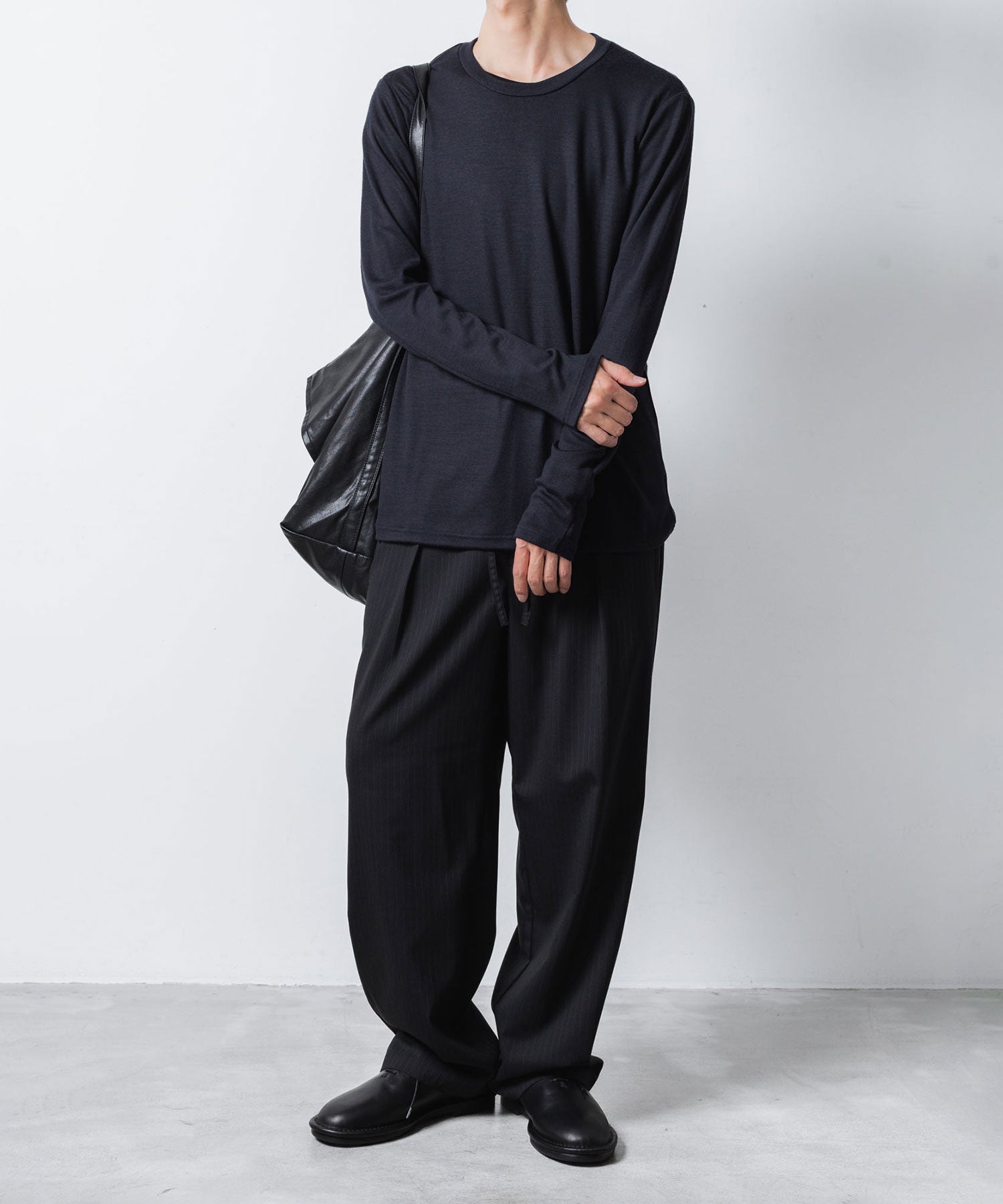 ATTACHMENT アタッチメントの1/60 WOOL SMOOTH SLIM FIT L/S TEE - NAVYの公式通販サイトsession福岡セレクトショップ