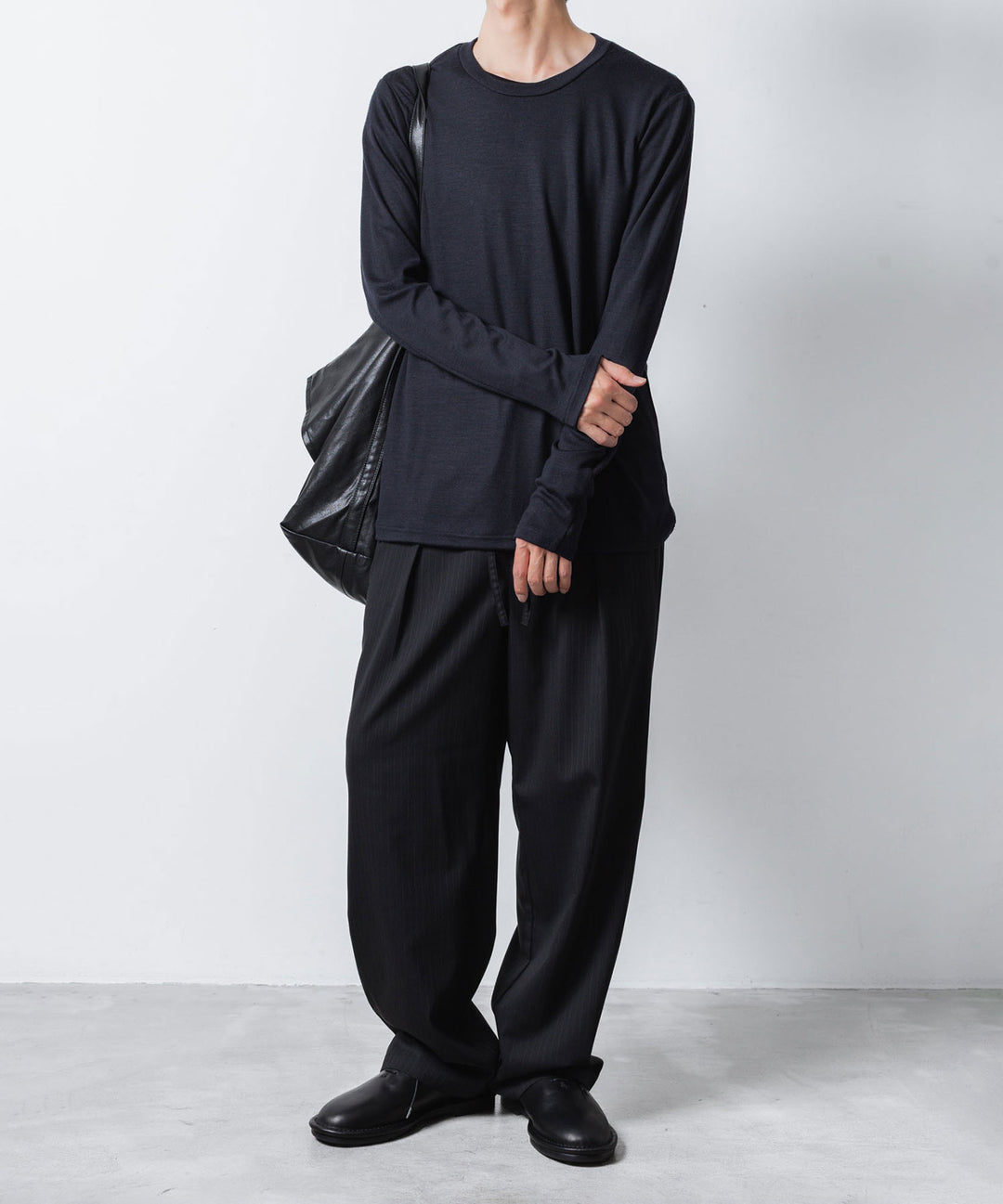ATTACHMENT アタッチメントの1/60 WOOL SMOOTH SLIM FIT L/S TEE - NAVYの公式通販サイトsession福岡セレクトショップ