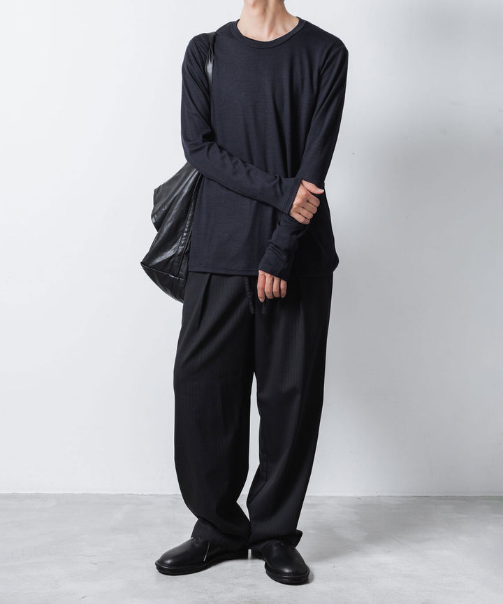 ATTACHMENT アタッチメントの1/60 WOOL SMOOTH SLIM FIT L/S TEE - NAVYの公式通販サイトsession福岡セレクトショップ