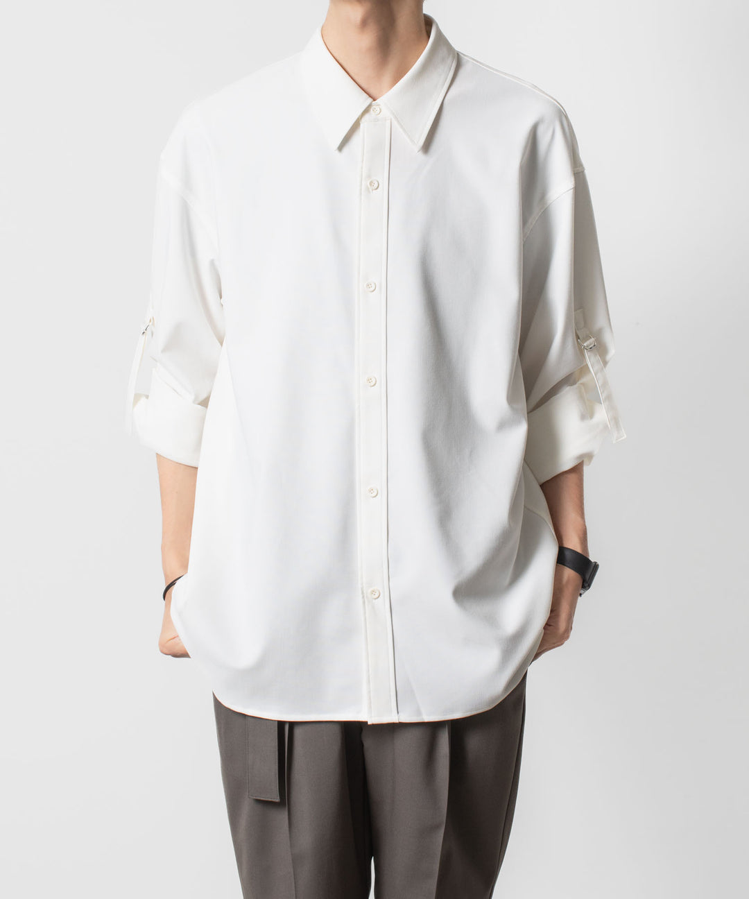 ATTACHMENT アタッチメントのPE/RY STRETCH TROPICAL STRAP SLEEVE L/S SHIRT - WHITEの公式通販サイトsession福岡セレクトショップ
