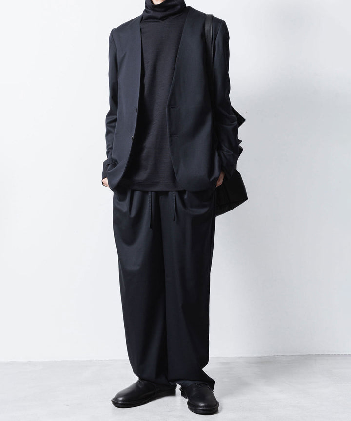 ATTACHMENT アタッチメントのT/W/SI STRETCH GABARDINE 1TUCK EASY TROUSERS - D.NAVYの公式通販サイトsession福岡セレクトショップ