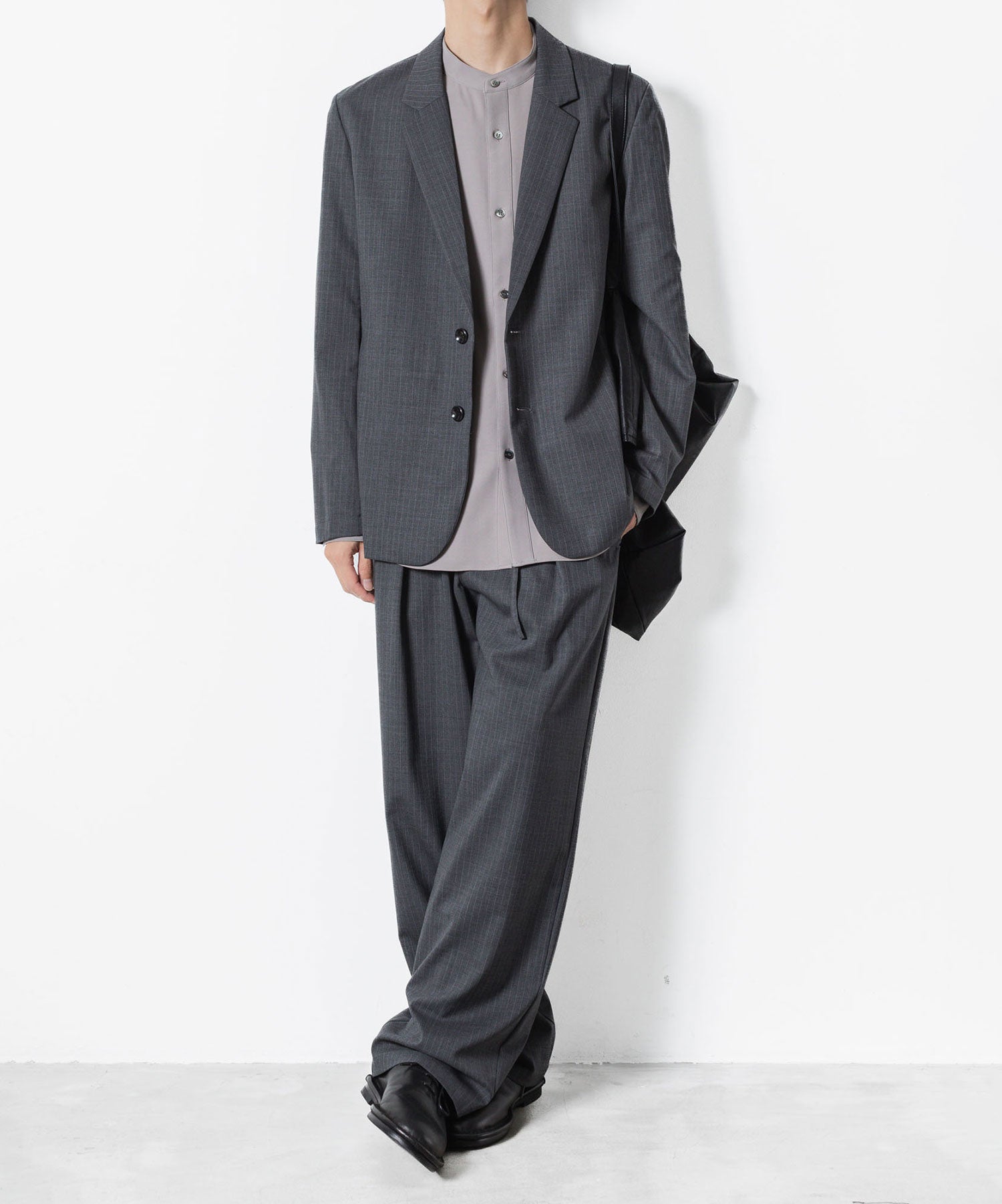 ATTACHMENT アタッチメントのPE COMPACT TWILL BAND COLLAR DRESS SHIRT - L.KH GRAYの公式通販サイトsession福岡セレクトショップ